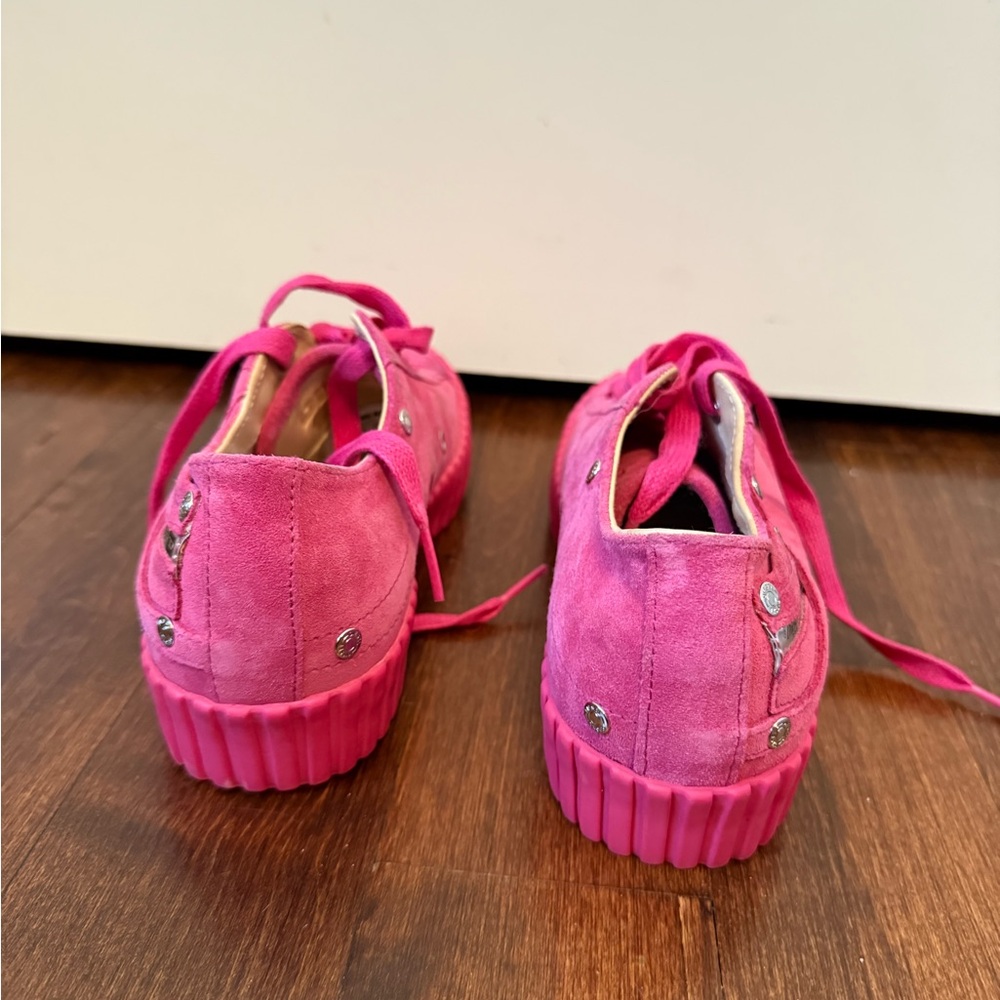 Diesel Pink Sneakers Suede Low-Top Casual - Picture 3 of 5